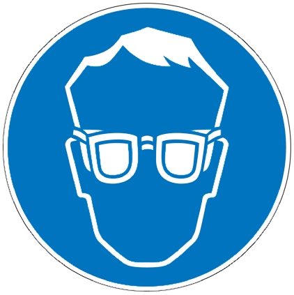 Brady PET Mandatory Eye Protection Sign With Pictogram Only Text