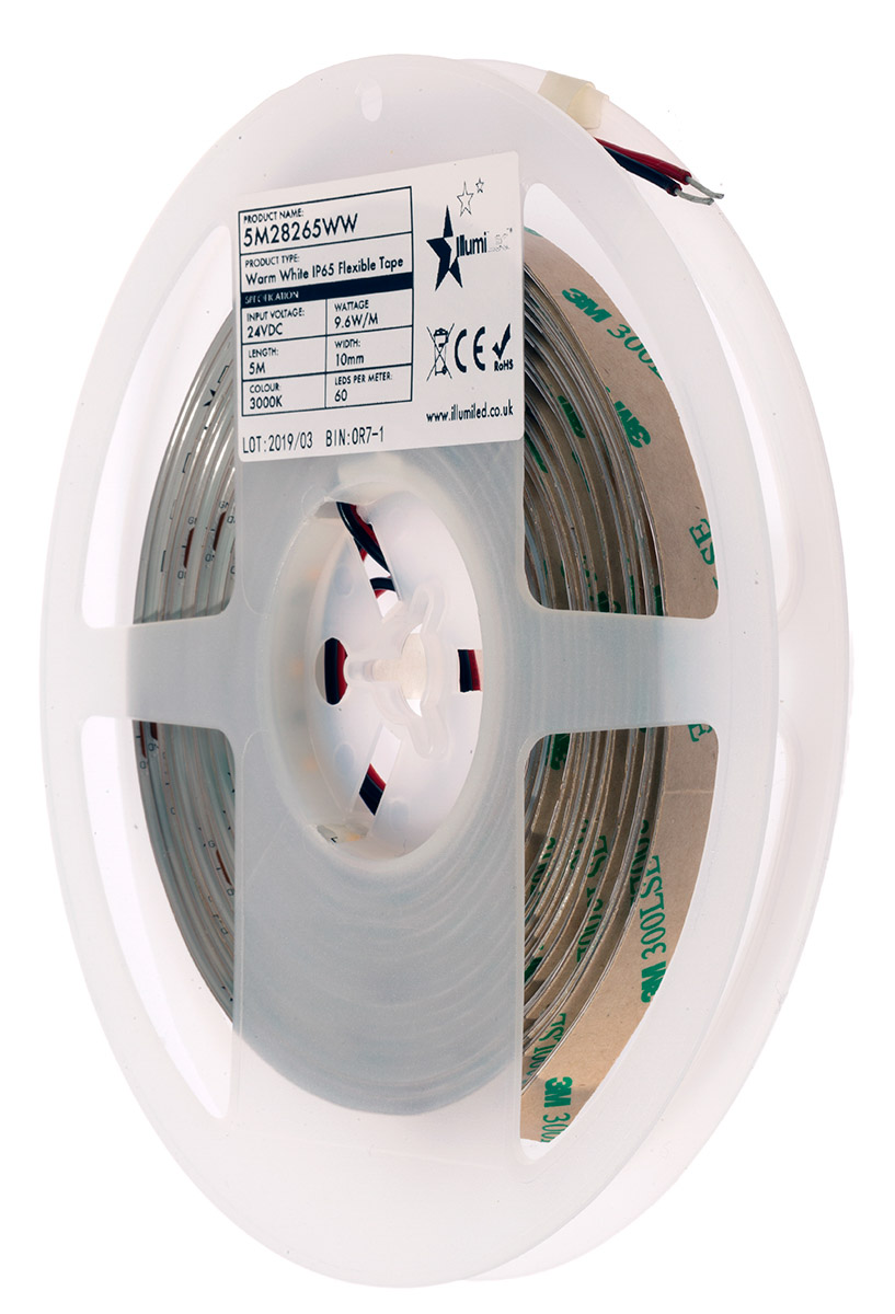 PowerLED 24V dc White LED Strip Light, 3000K Colour Temp, 5m Length