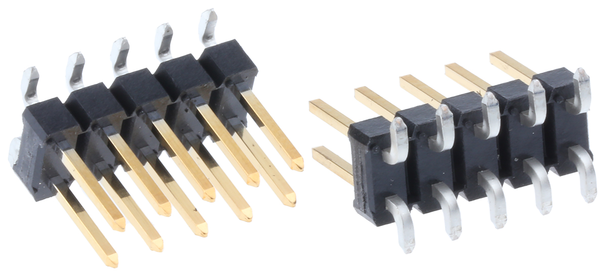Amphenol Communications Solutions Bergstik Series Straight Surface Pin Header, 10 Contact(s), 2.54 mm Pitch, 2 Row,