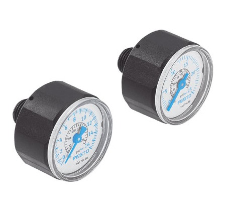 Festo R 1/4 Analogue Bourdon tube pressure gauge 16bar 27mm Outside Diameter