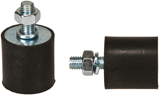 FIBET Cylindrical M8 Anti Vibration Mount, Male Buffer Foot with 70.8kg Compression Load