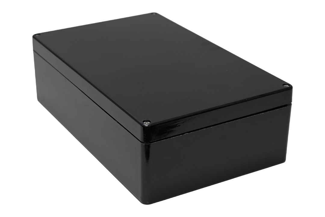 Hammond 1590ZGRPBK Series Black Fibreglass Reinforced Polyester Enclosure, IP66, 400 x 250 x 120mm