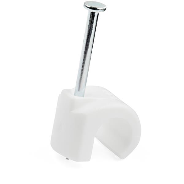 StarTech.com White Polyethylene Clamp collars with nail, 10mm Max. Bundle