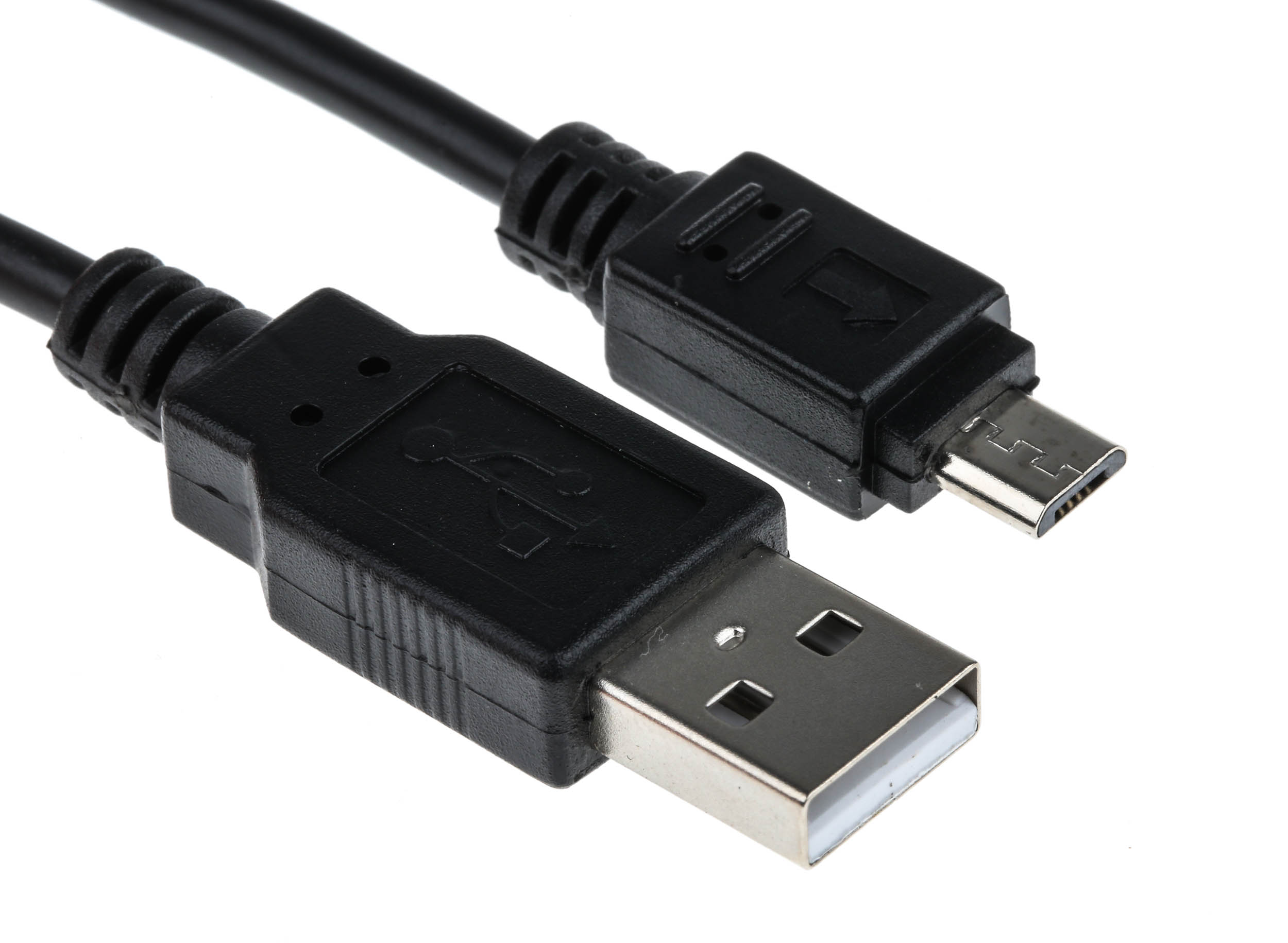 RS PRO USB 2.0, Male USB A to Male Micro USB B, 1.2m