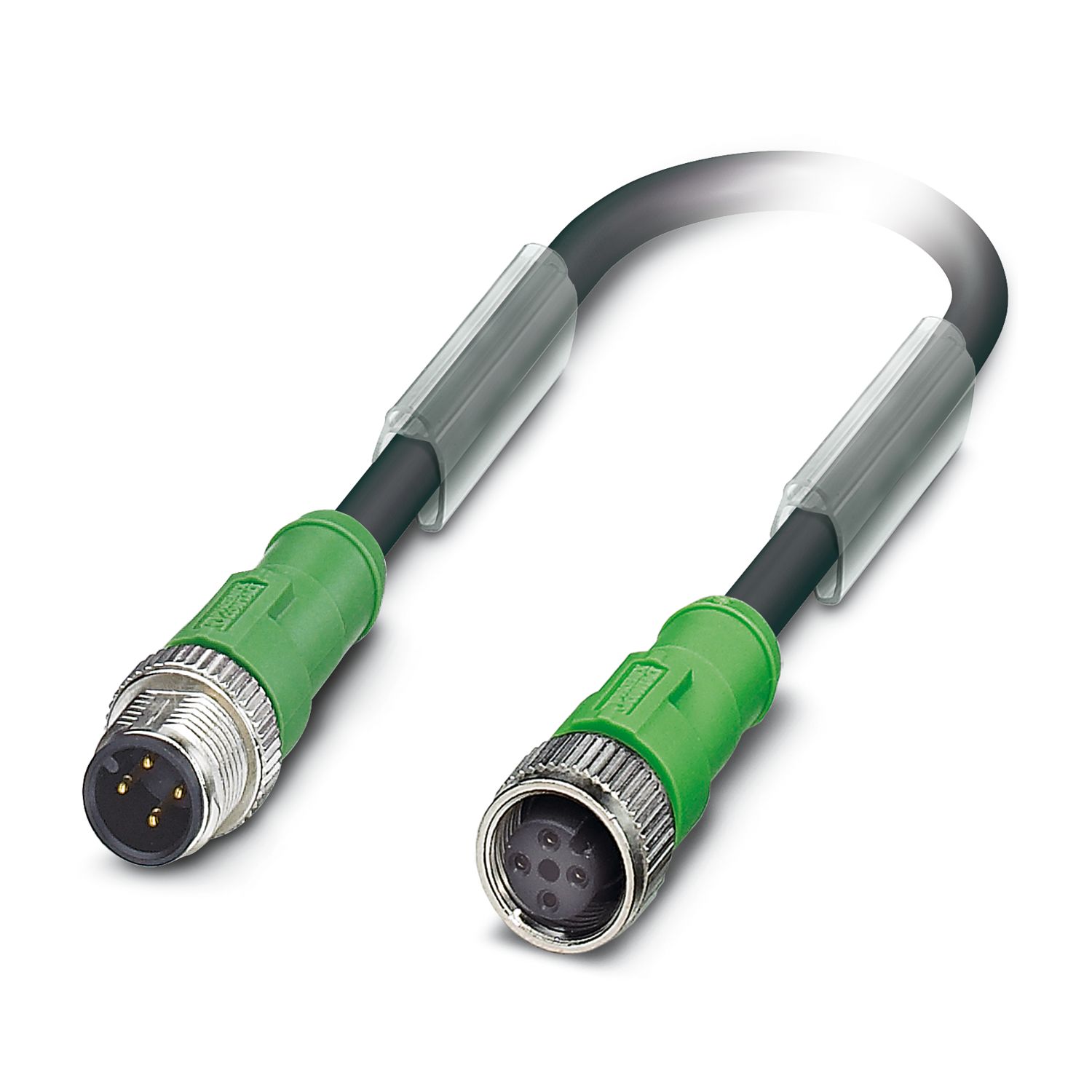 Phoenix Contact Male 4 way Straight Plug M12 to Female 4 way Straight Socket M12 Sensor Actuator Cable, 10 m