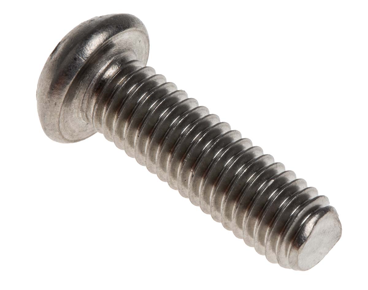 RS PRO Plain Button Stainless Steel Tamper Proof Security Screw, M6 x 20mm