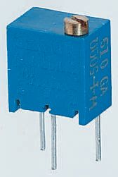 200kΩ, Through Hole Trimmer Potentiometer 0.25W Top Adjust Bourns, 3266