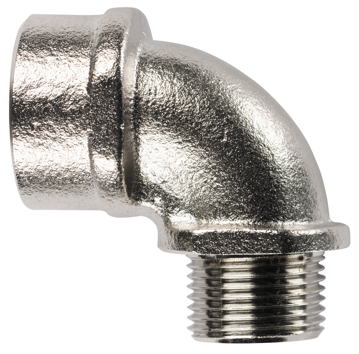Flexicon 90° Elbow, Conduit Fitting, 50mm Nominal Size, M50, Brass, Nickel IP66, IP67, IP68 rating