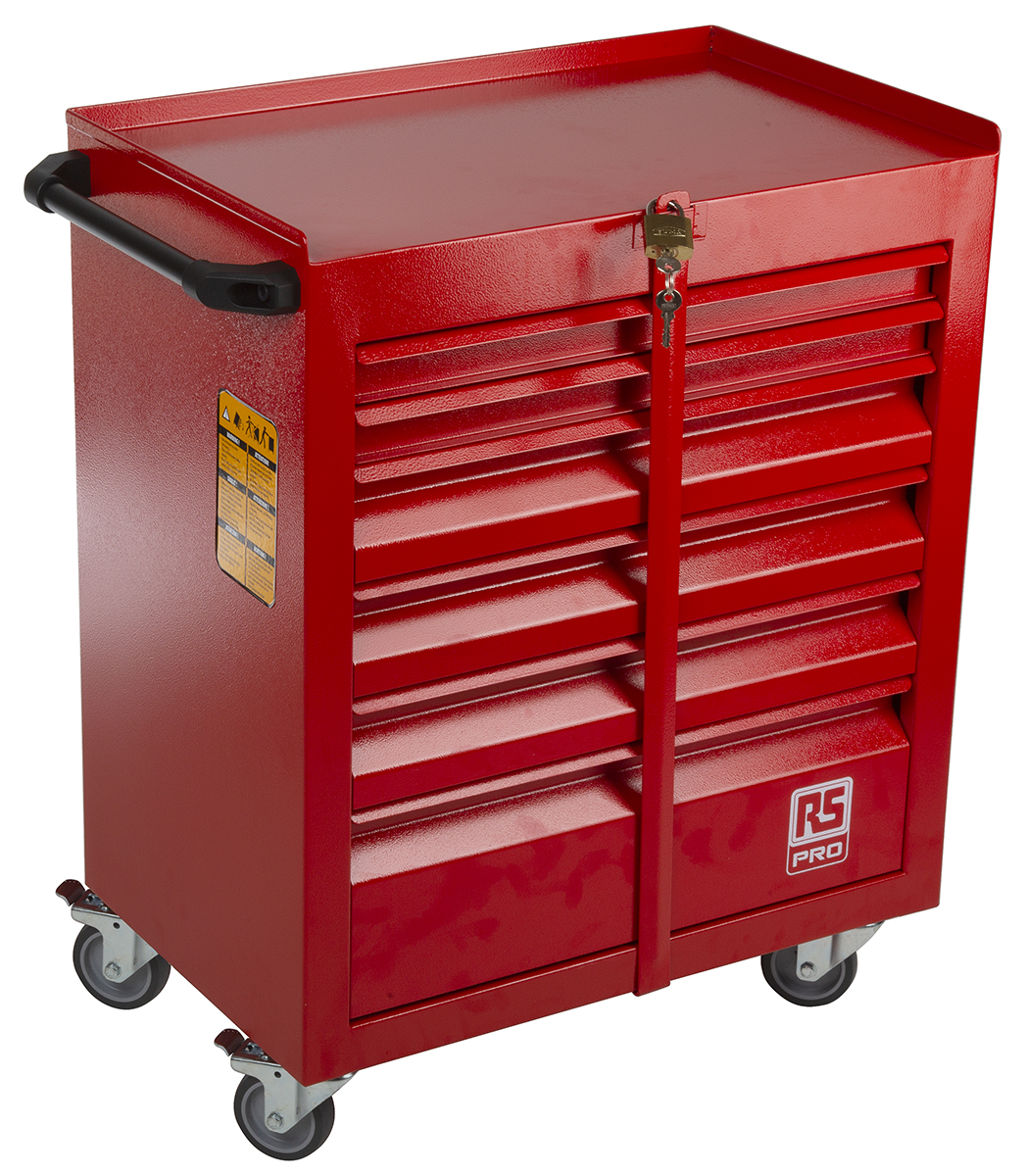 RS PRO 6 Drawer Steel Wheeled Tool Chest