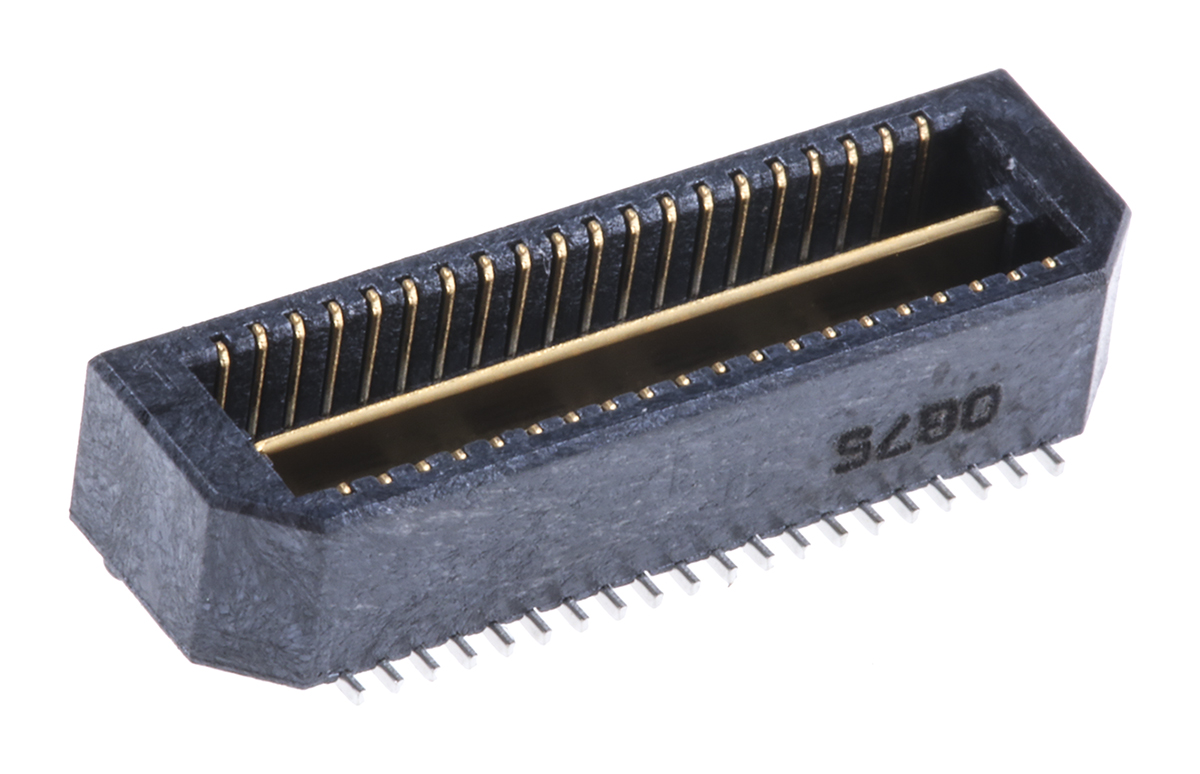 Samtec QTE Series Straight Surface PCB Header, 40 Contact(s), 0.8 mm Pitch, 2 Row, Shrouded