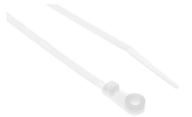 RS PRO Cable Tie, Screw Mount, 221.3mm x 4.2 mm, Natural Nylon, Pk-500