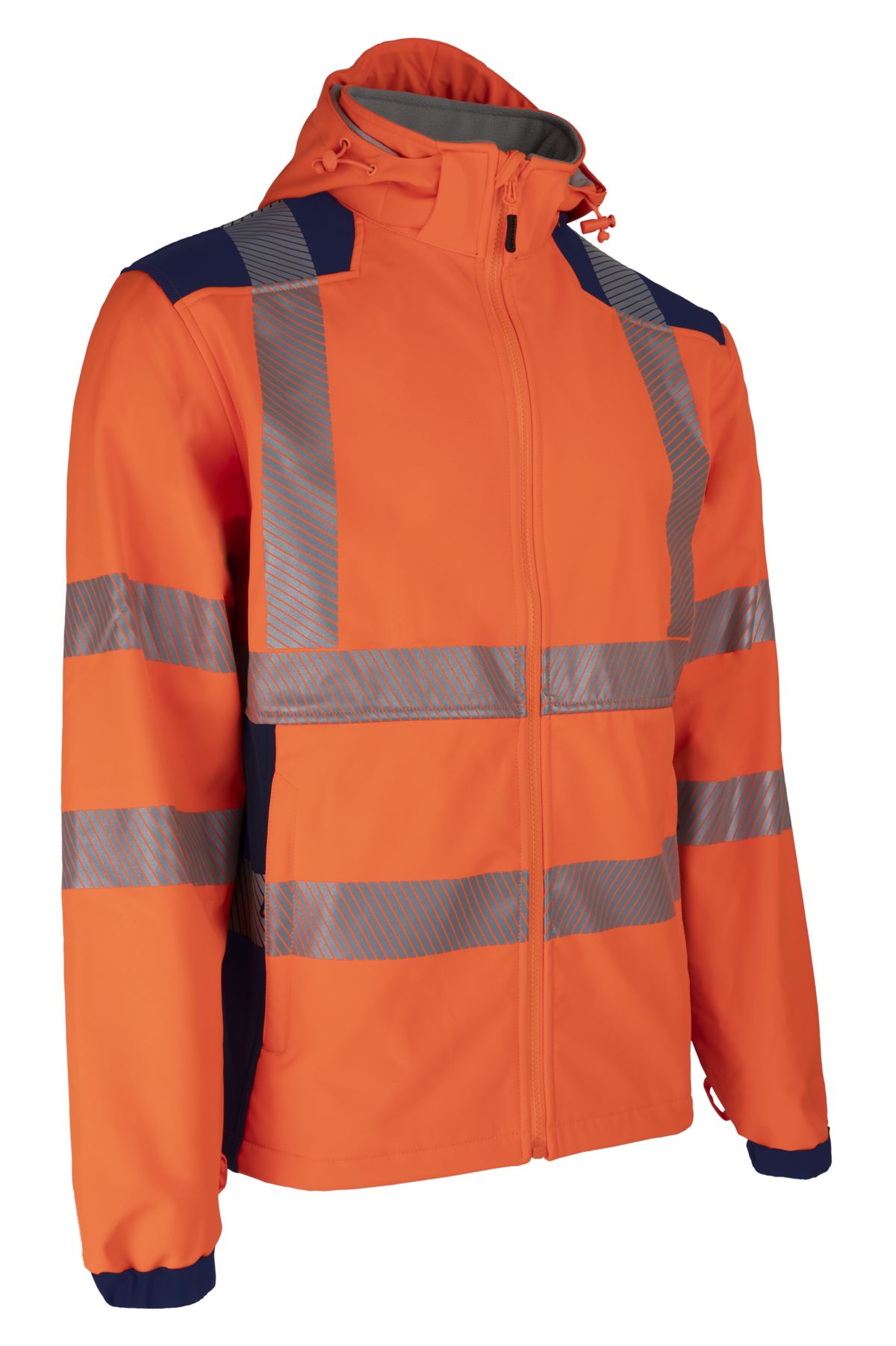 Coverguard NEBULO Orange/Navy Unisex Hi Vis Softshell Jacket, L