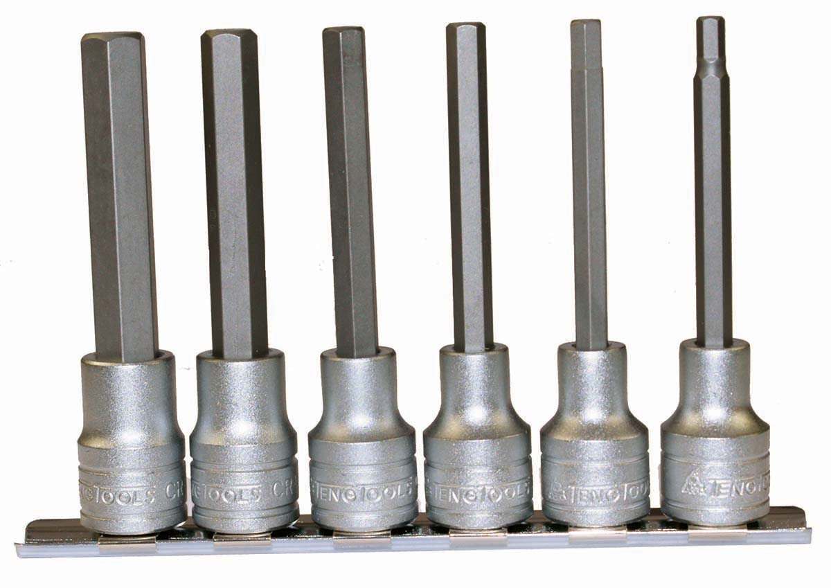 Teng Tools 6-Piece Metric 1/2 in Bit Socket Set , Hex Bit