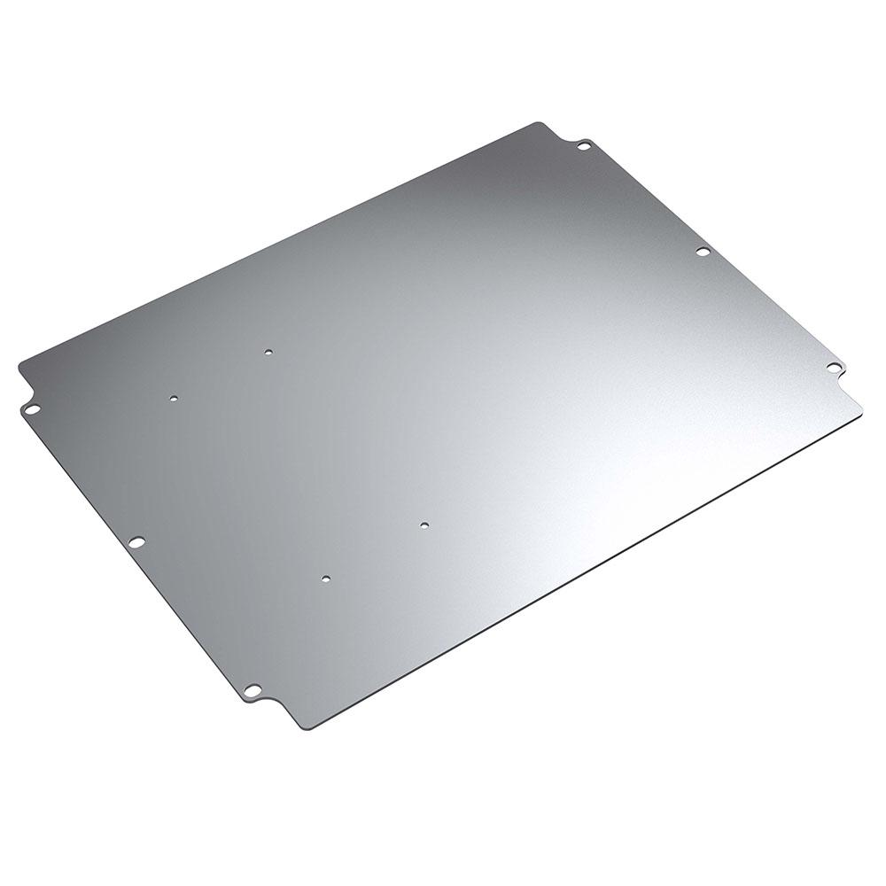 Rose Galvanised Steel Mounting Plate, 2mm H, 127mm W, 185.5mm L for Use with AluForm Enclosures 04.142207