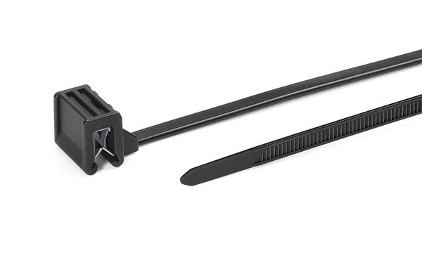 HellermannTyton Cable Tie, 155mm x 4.6 mm, Black Nylon, Pk-500