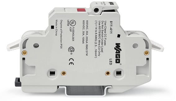 WAGO 30A Fuse Holder for 10 x 38mm Fuse, 1P, 600V ac