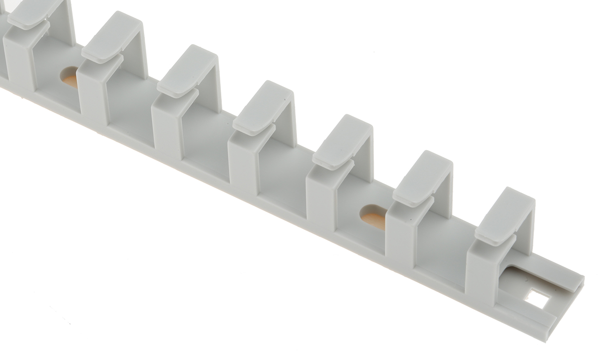 Hager Self Adhesive Grey Slotted Flexible Panel Trunking - Flexible Slot, W11 mm x D15mm, L250mm, Polyamide