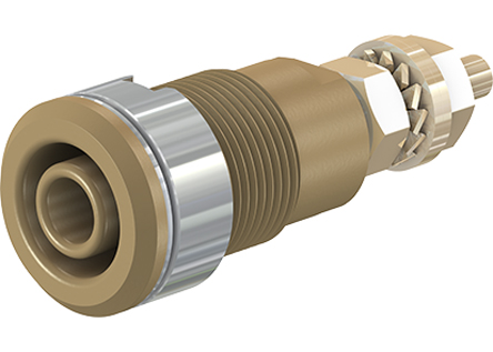 Staubli Brown Female Banana Socket, 4 mm Connector, Solder Termination, 32A, 1000V, Gold Plating