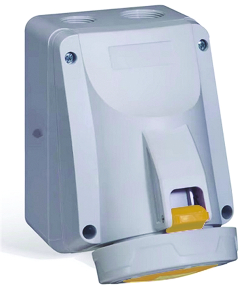 Legrand, P17 Tempra Pro IP66, IP67 Yellow Wall Mount 2P + E Industrial Power Socket, Rated At 32A, 110 V