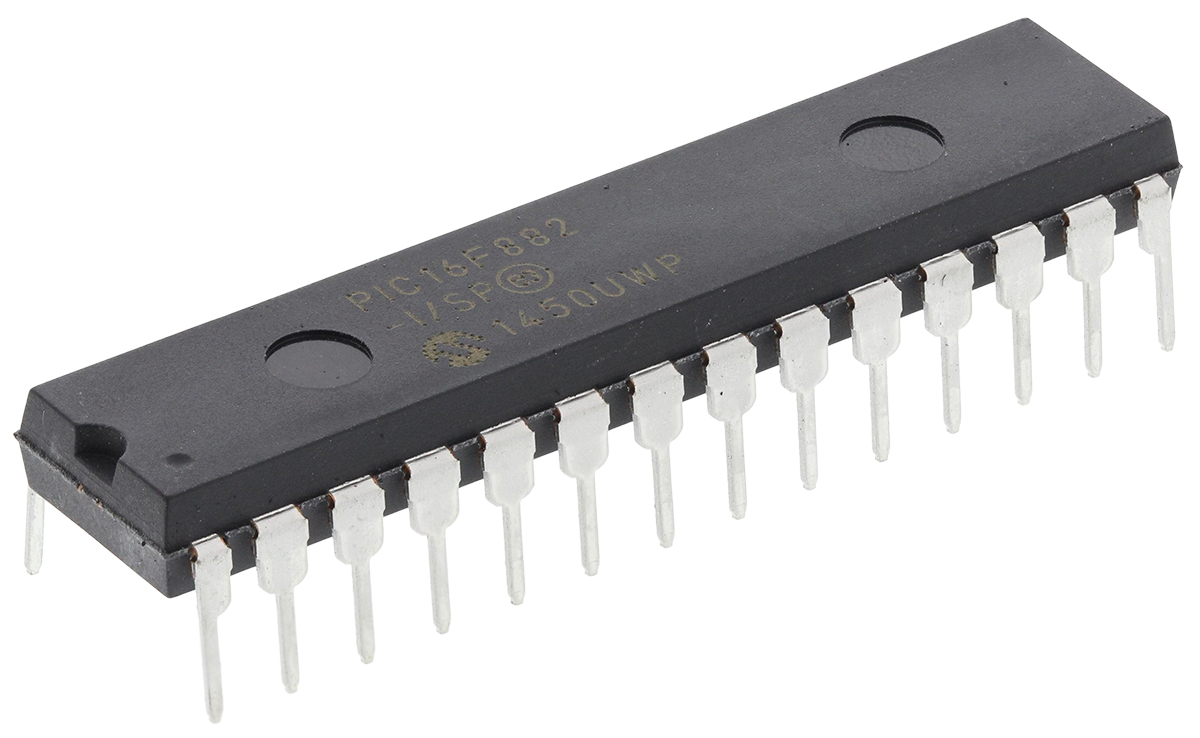 Microchip, 8 bit PIC, PIC16F882 Microcontroller, 20 MHz, 3.5kB FLASH, 28-Pin SPDIP