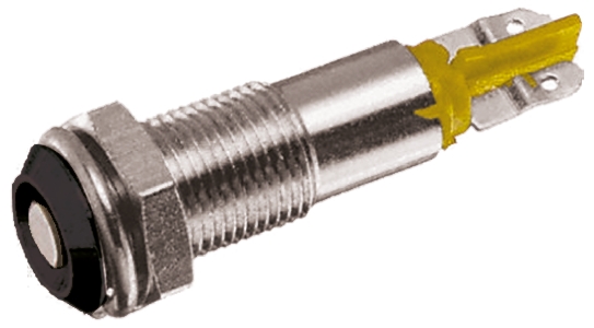 Signal Construct Yellow Indicator, 20 → 28V, 6mm Mounting Hole Size, Lead Wires Termination