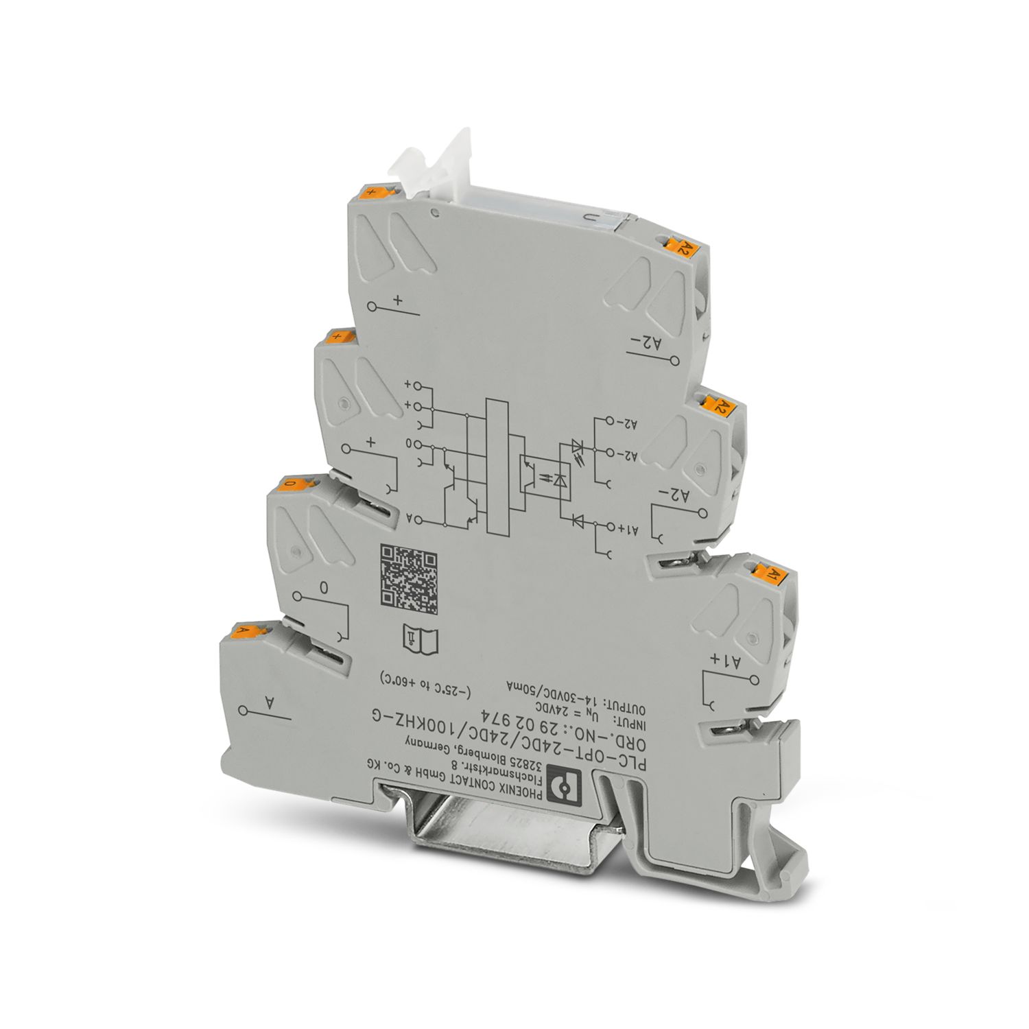 Phoenix Contact PLC-OPT- 24DC/24DC/100KHZ-G Series Solid State Interface Relay, DIN Rail Mount