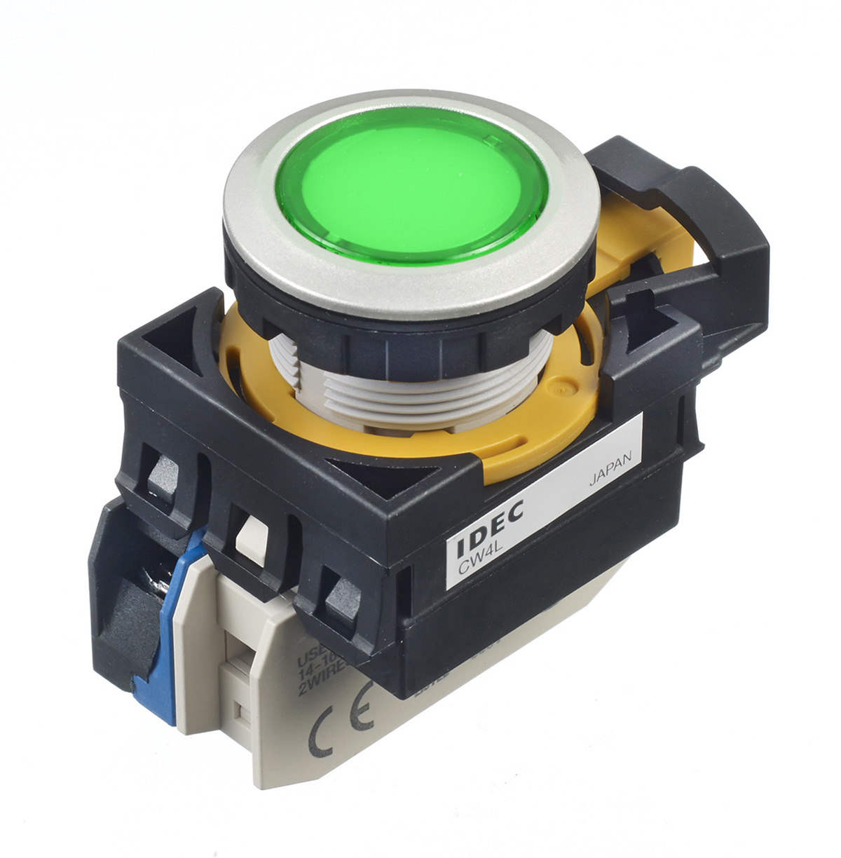 Idec CW Series Illuminated Push Button, Panel Mount, 22mm Cutout, SPST, IP65
