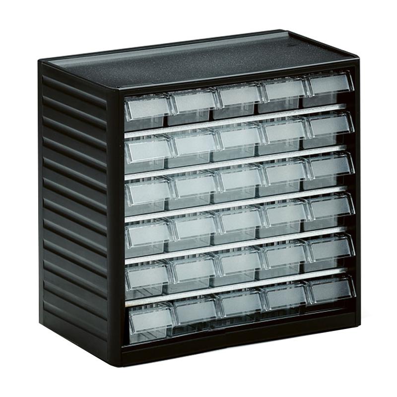 Treston 30 Drawer Storage Unit, PP, 290mm x 310mm x 180mm, Grey