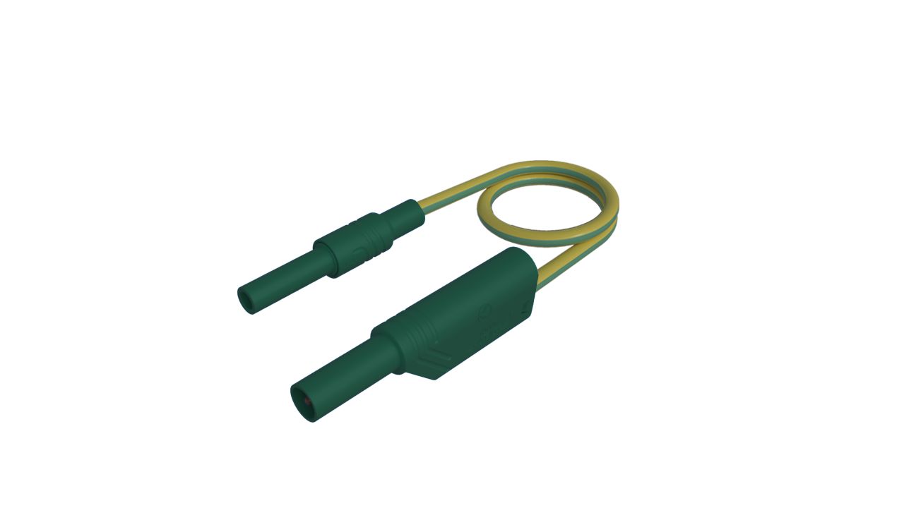 Hirschmann Test & Measurement Test lead, 32A, Green/Yellow, 500mm Lead Length