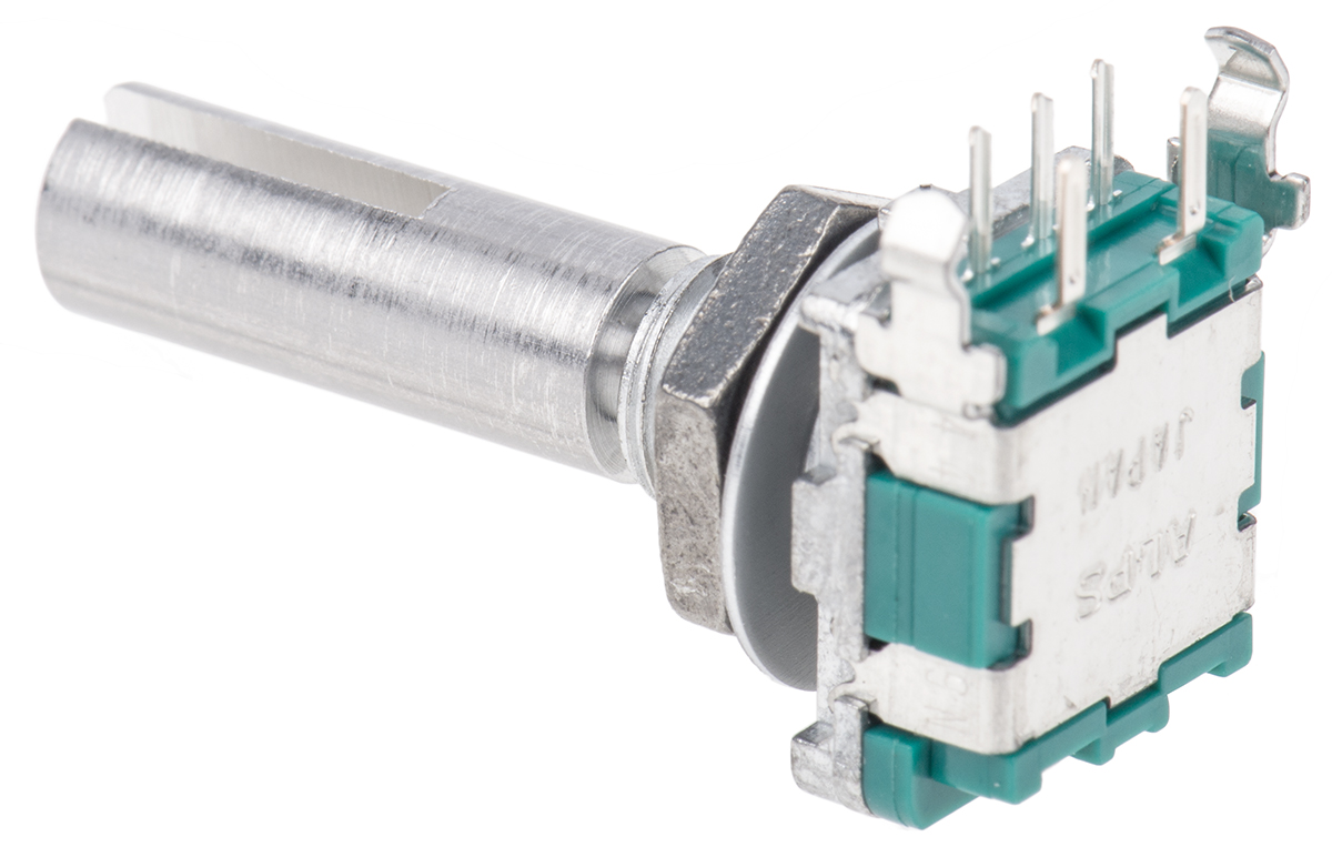Alps Alpine 15 Pulse Incremental Mechanical Rotary Encoder Slot Shaft, Through Hole