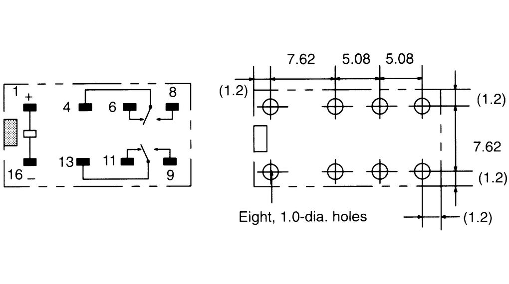 Omron PCB Mount Signal Relay, 24V dc Coil, DPDT