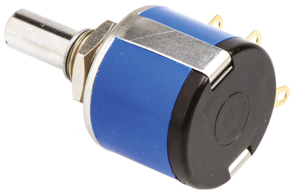 Vishay 535 5kΩ Rotary Potentiometer 5-Turns 1-Gang Panel Mount, 535B1502JC