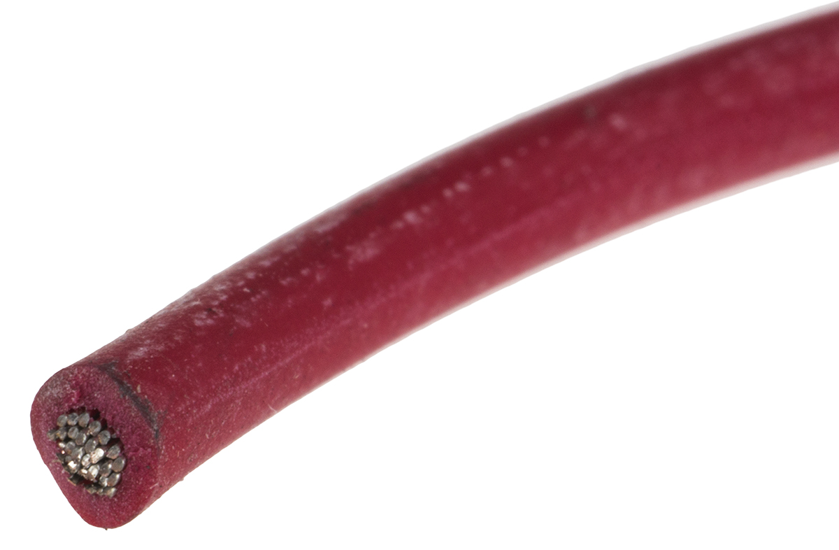 RS PRO Red 1mm² Hook Up Wire, 32/0.2 mm, 100m, Silicone Rubber Insulation