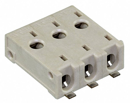 TE Connectivity Straight Surface Mount PCB Socket, 3-Contact, 1-Row, 4mm Pitch, Solder Termination