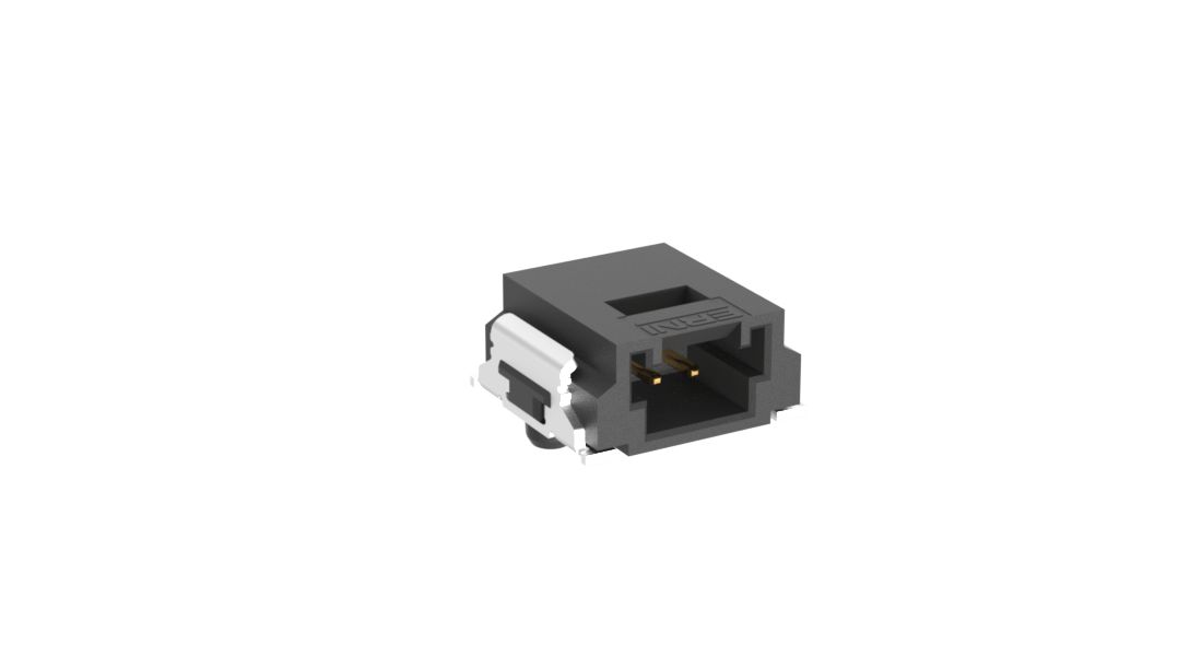 ERNI MiniBridge Series Right Angle Surface PCB Header, 2 Contact(s), 1.27 mm Pitch, 1 Row, Shrouded