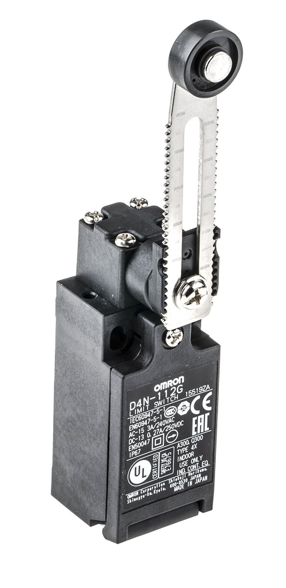 Omron D4N Series Roller Lever Interlock Switch, NO/NC, IP67, SPDT