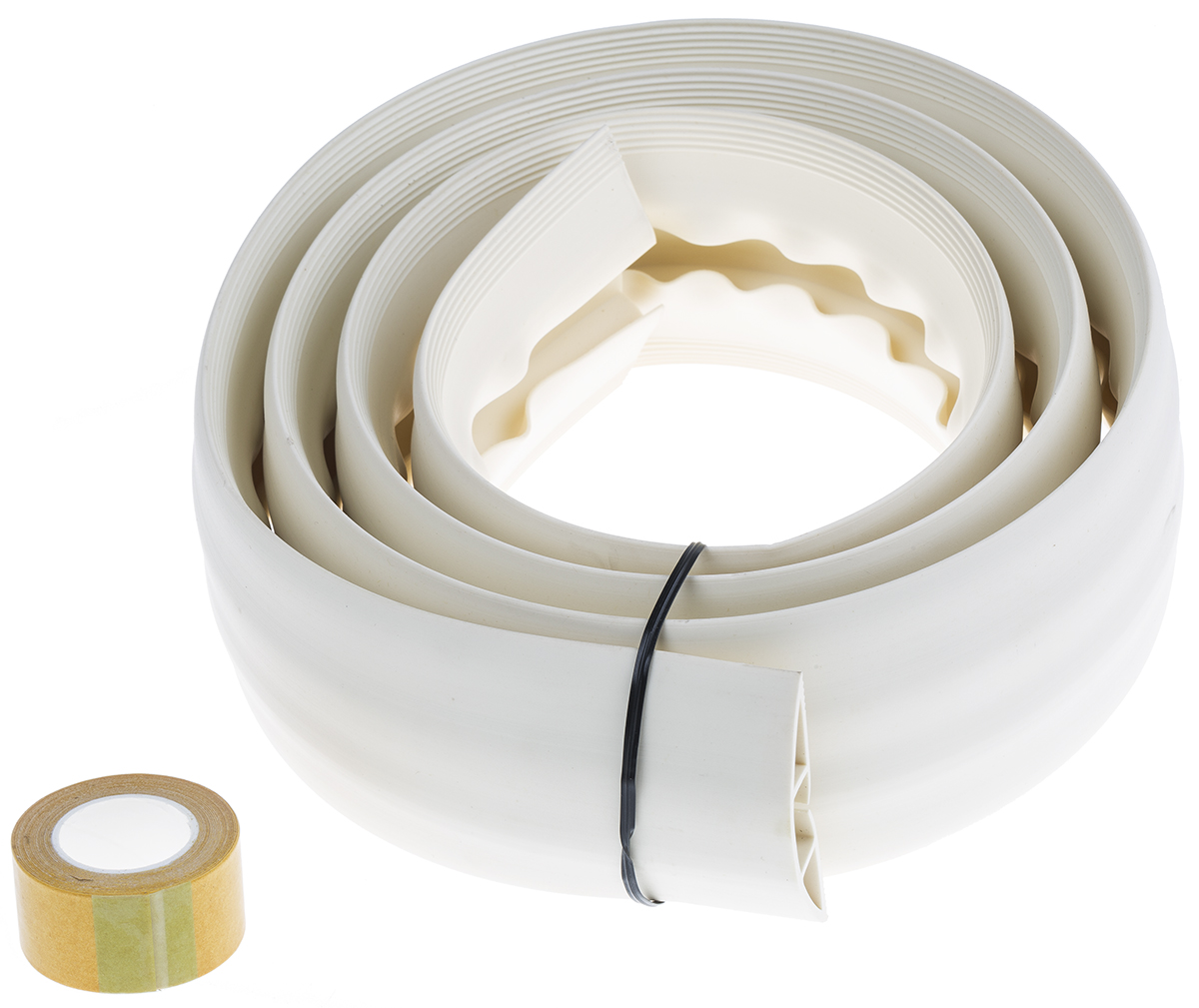 RS PRO 1.83m White Cable Cover in PVC, 19mm Inside dia.