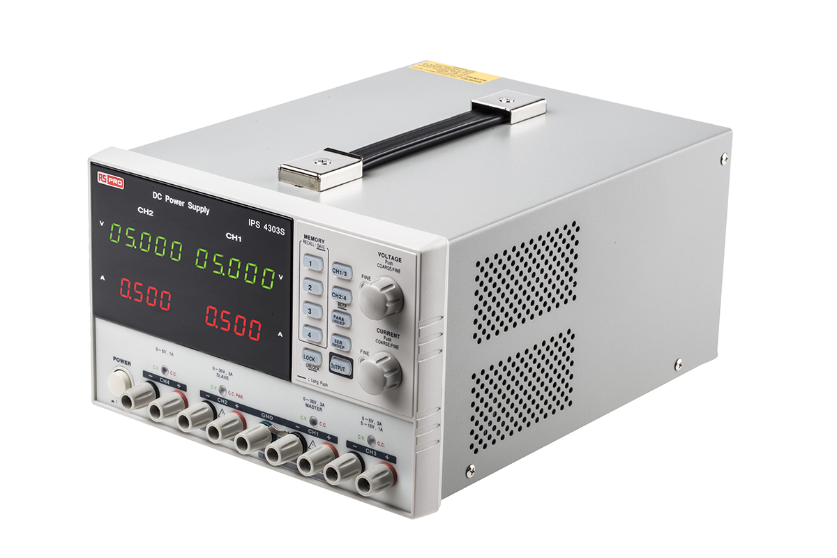 RS PRO Digital Bench Power Supply, 0 → 5V, 0 → 1A, 4-Output, 195W - UKAS Calibrated