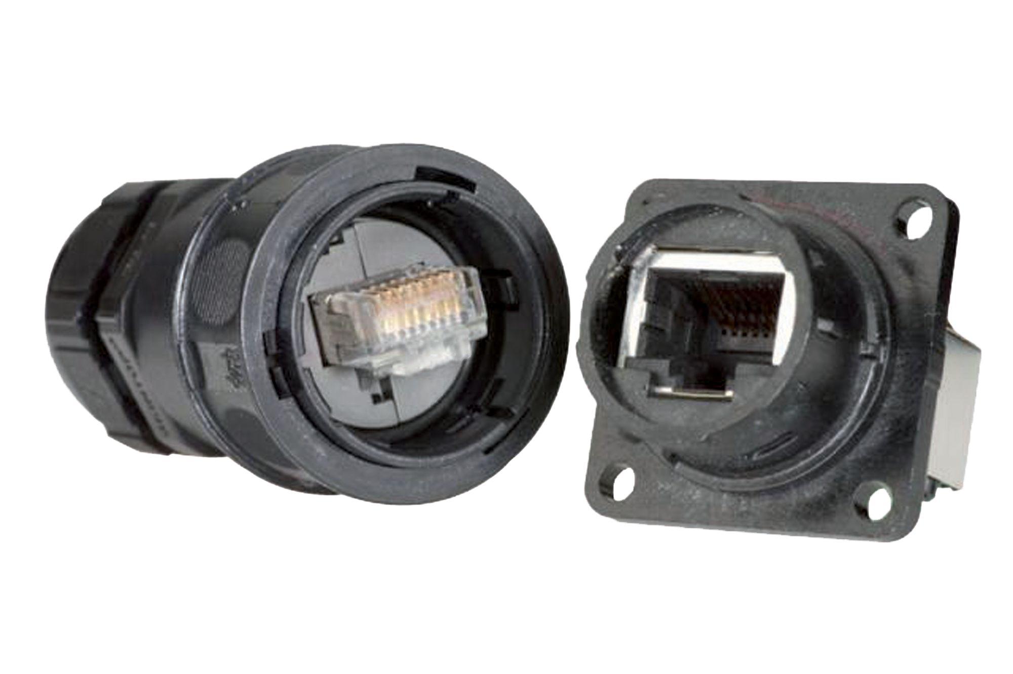 Amphenol Socapex Female Ethernet Connector, Flange Mount, Cat5e