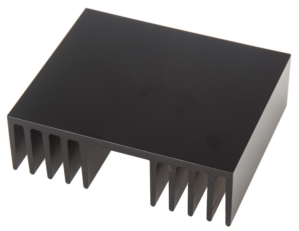 RS PRO Heatsink, Universal Rectangular Alu, 1K/W, 100 x 120 x 37mm