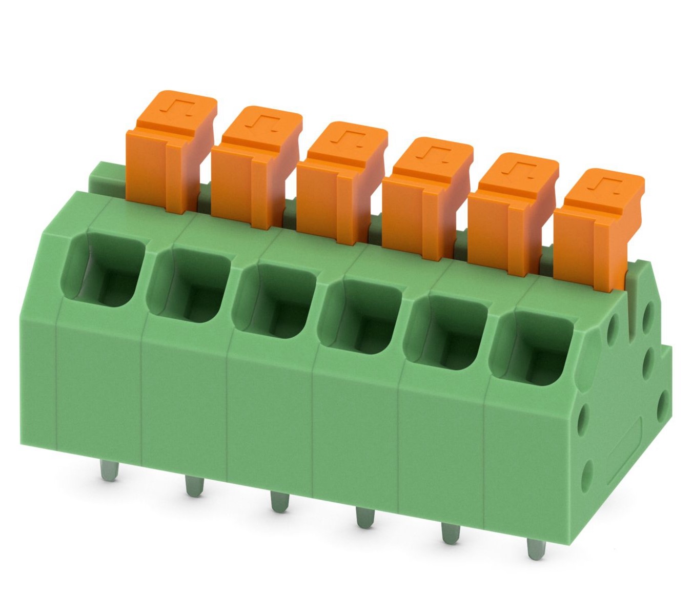 Phoenix Contact SPTAF 1/ 6-3.5-LL Series PCB Terminal Block, 6-Contact, 3.5mm Pitch, Through Hole Mount, 2-Row
