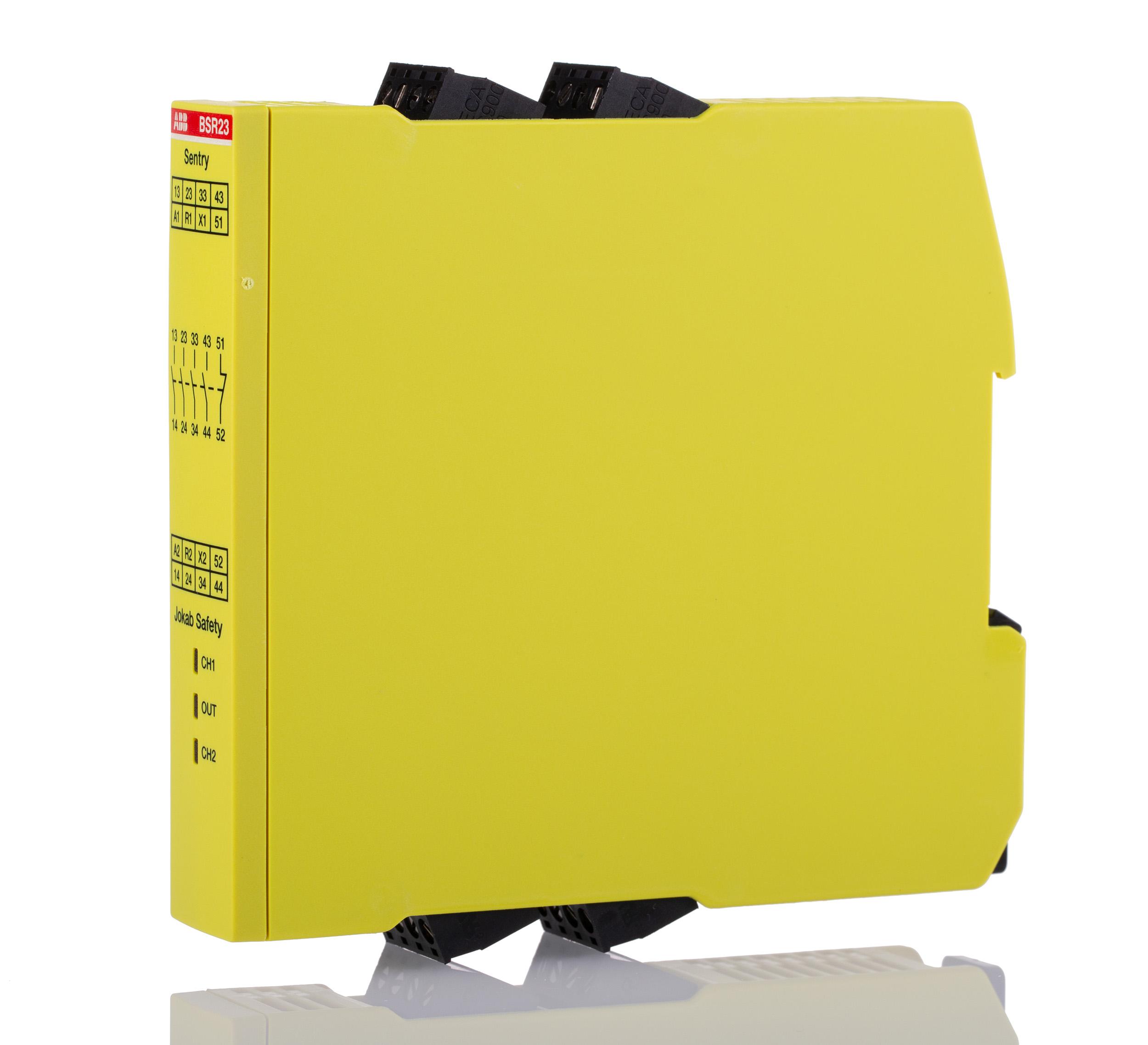 ABB Jokab Sentry BSR23 4 Auxiliary Contacts Expansion Module 24V dc 5 Safety Contacts