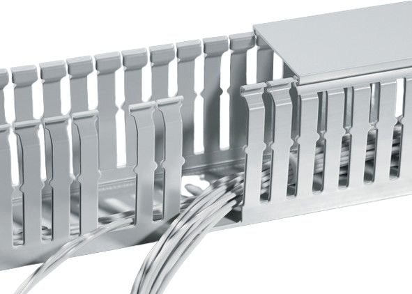 HellermannTyton HTWD-HF Grey Wiring Duct, W100 mm x, L2m, Acrylonitrile Butadiene Styrene