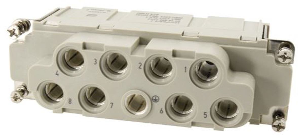 HARTING Heavy Duty Power Connector Insert, 100A, Female, Han-Com Series, 8 Contacts
