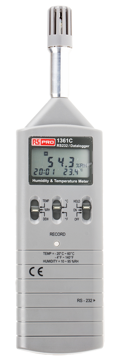 RS PRO 1361C Temperature & Humidity Data Logger, RS232, 1 Input Channel(s)