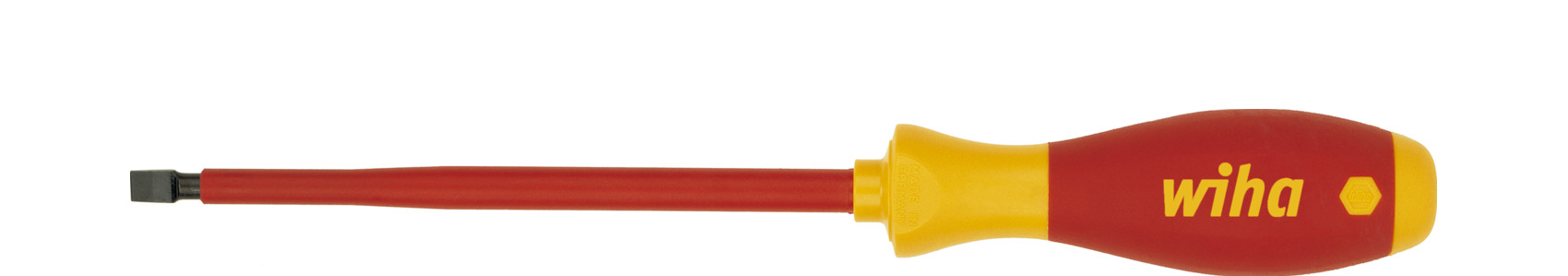 Wiha Slotted  Screwdriver, 3.5 mm Tip, 100 mm Blade, 204 mm Overall