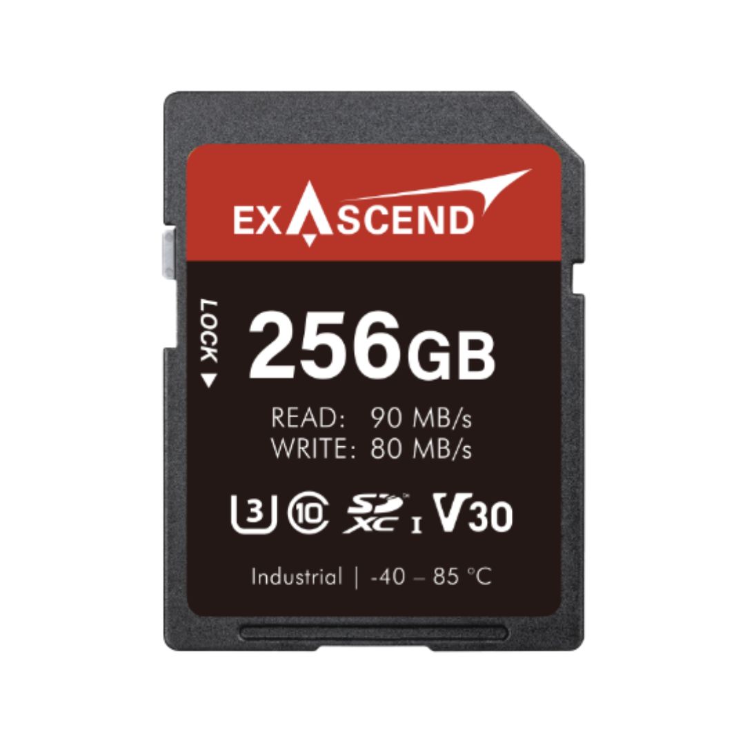 Exascend 256 GB Industrial SDXC SD Card, Class 10, UHS-1 (U3), V30