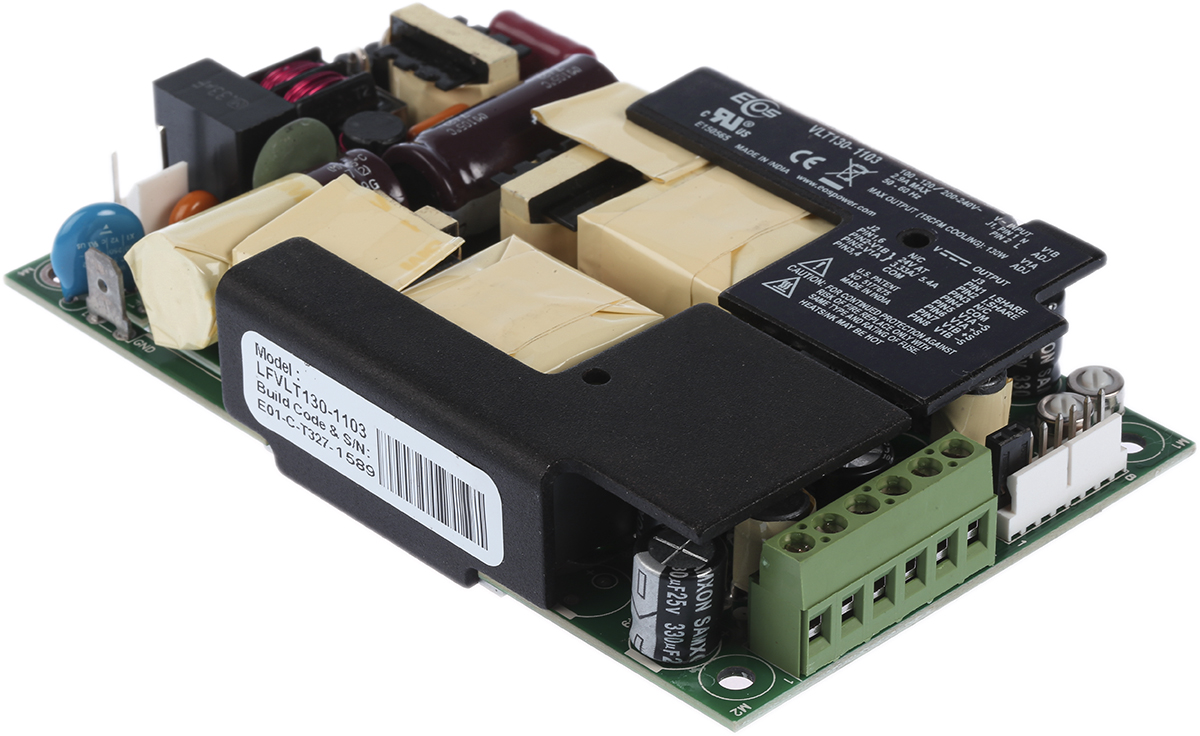 EOS Switching Power Supply, LFVLT130-1103, 24V dc, 3.3A, 130W, 1 Output, 180 → 264 V ac, 90 → 132 V ac
