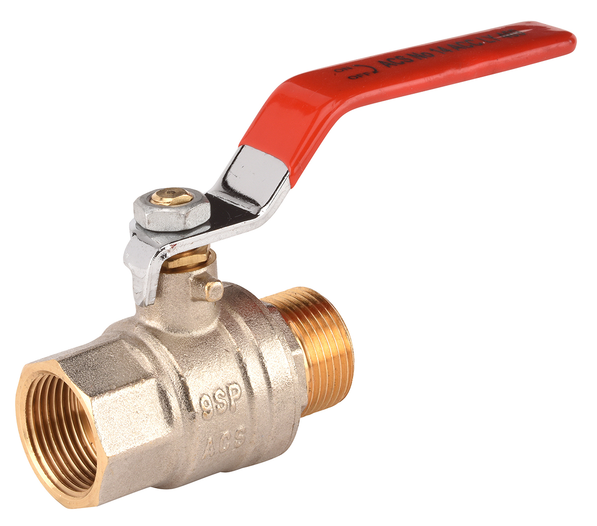 Sferaco Brass Full Bore, 2 Way, Ball Valve, Threaded, BSPP 1/2in, 40bar Operating Pressure
