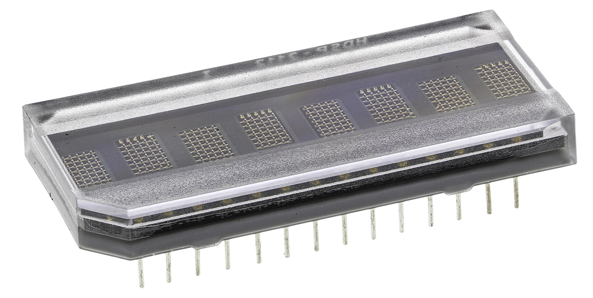 HDSP-2112 Broadcom 8 Digit Dot Matrix LED Display, 7 x 5 Dot Matrix Red 7.5 mcd 4.8mm